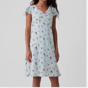 New Gap x Doen Girls Floral Dublin Blue Dress Size Small(6-7)
